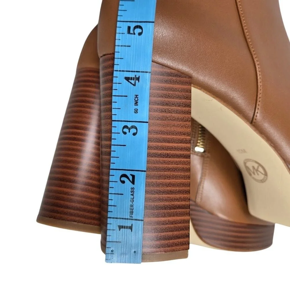 Michael Kors‎ Joanna Faux Leather Platform Boot Bootie Luggage 10M NIB